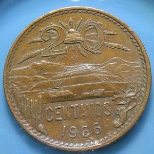 1966 Estados Unidos Mexican Centavos Teotihuacan